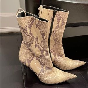 Charles David Snakeskin Print Bootie